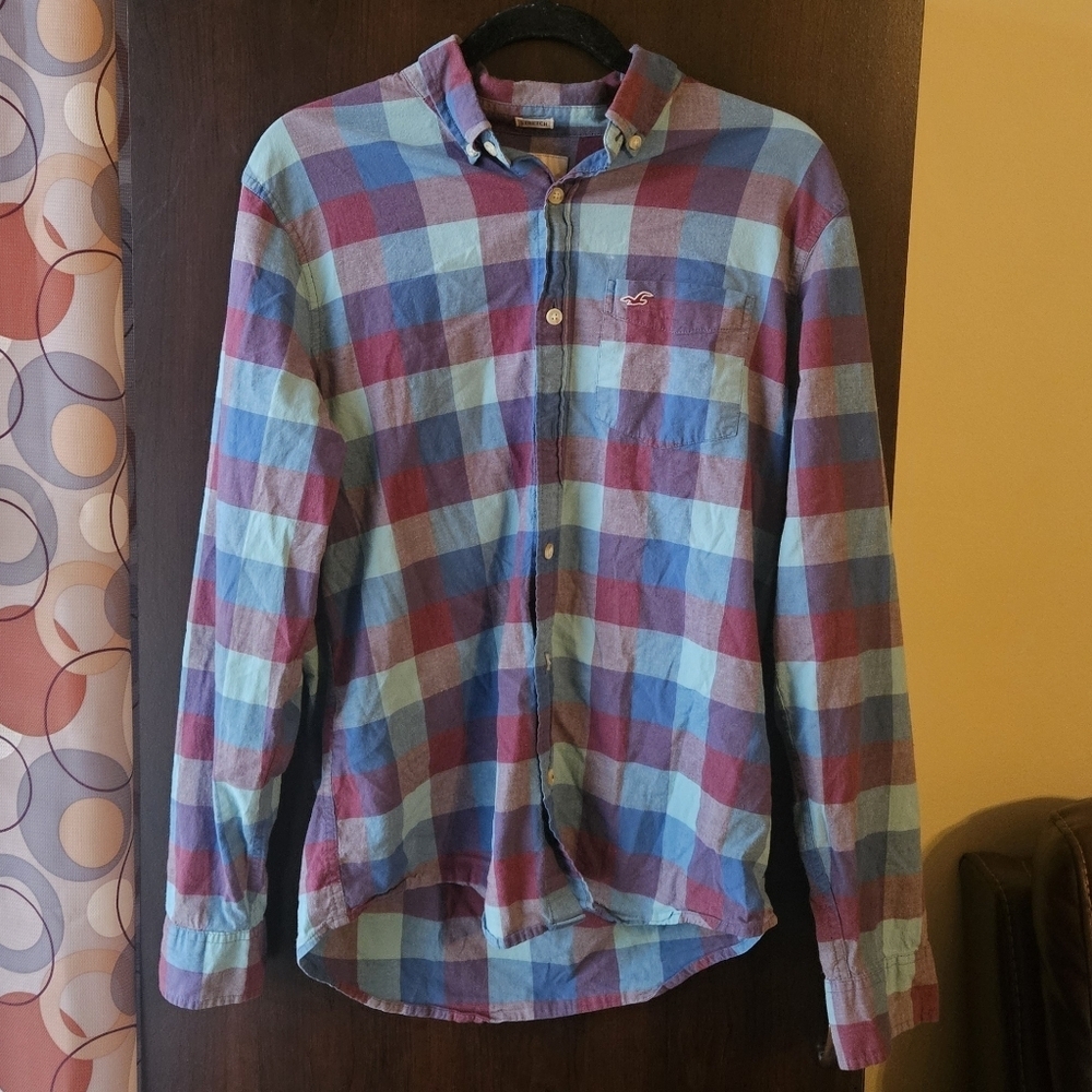 Hollister Multicolor Plaid Shirt Size Medium